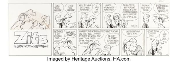 Jerry Scott and Jim Borgman Zits Sunday Comic Strip Original Art dated 12-14-03 (King Features Syndicate, 2003). | Heritage