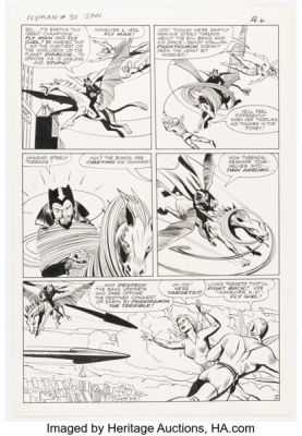 Paul Reinman Fly Man #35 Story Pages 2-6 Original Art (Archie, 1966). (Total: 5 Original Art) | Heritage
