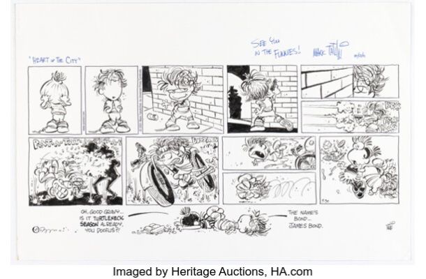 Mark Tatulli Heart of the City Sunday Comic Strip Original Art dated 10-12-01 (Universal Press Syndicate, 2001). | Heritage