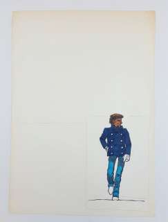 Andrea Pazienza - Illustrazione Originale "Personaggio in Blu" - Loose page | Catawiki