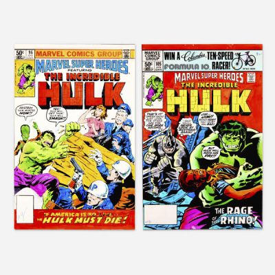 Andy Yanchus | Marvel Super Heroes #96 and #105 Cover Color Guide (Marvel Comics, 1981/82) | Landry Pop Auctions