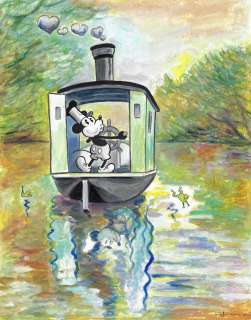 Mickey in Steamboat Willie inspired by Claude Monet - Original Painting - Tony Fernandez Signed - Acrylic Art | Catawiki