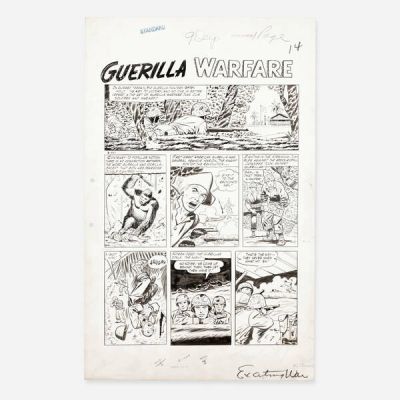 George Tuska | Lot 274 - Exciting War #6 "Guerilla Warfare" Complete 1-Page Story Original Art (Pines/Standard, 1952) | Landry Pop Auctions