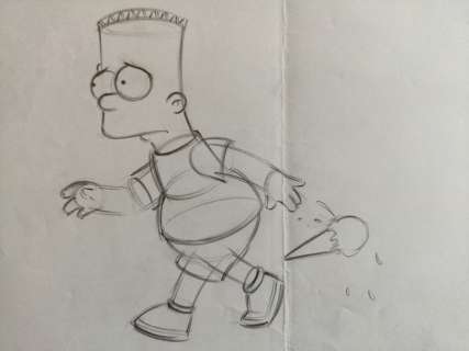 The Simpsons - Original Animation Art drawing - Bart - First edition | Catawiki