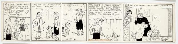 Cap Stubbs and Tippie Original Ink Daily Comic Strip Art Signed and Drawn by Edwina Dumm AM07 | Charles Scott Gallery