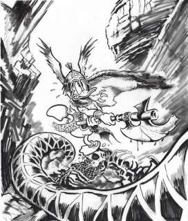 Viking Donald Duck inspired by Frank Frazetta - Original Drawing - Tony Fernandez - Original Art | Catawiki