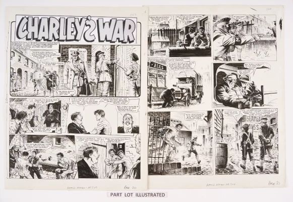 Charley’s War (1979): 4 original artworks by Joe Colquhoun with script by Pat Mills for Battle- | Comic Book Auctions ltd