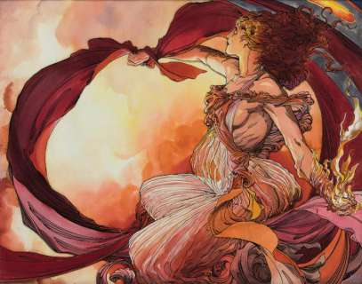 Barry Windsor-Smith "Fire" Sibyla Portfolio plate illustration. | Profiles in History