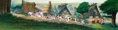 Uderzo & Studio Astérix Et La Surprise de César La Chute D’idéfix Ensemble D’une Dizaine de Celluloïdes Gouachés Formant La S... | Astérix et la Surprise de César | Artcurial