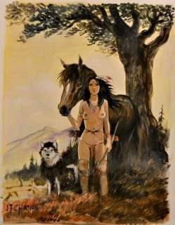 Les pionniers du nouveau monde - Acrylique, Aquarelle et crayon - L’Indienne accompagnée | Catawiki