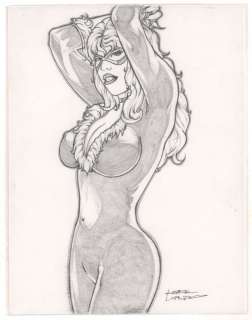 Kirk Lindo - Black Cat Sexy Pencil Commission - Signed