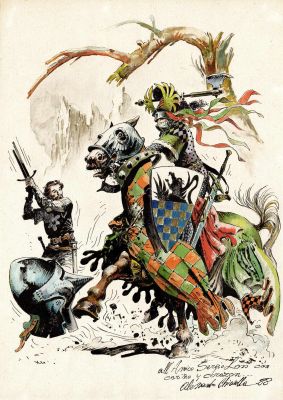 Alessandro Chiarolla | Duello tra Cavalieri | Tavole Originali