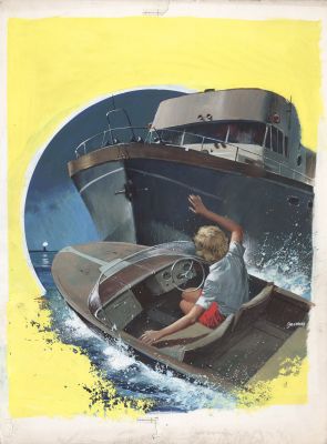 Carlo Jacono | Copertina Il Giallo Mondadori n. 1004 “Fuori l’Autore” (Mignon G. Eberhart) | Tavole Originali