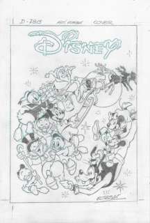 Esteban - Original Christmas Coversketch - Santa Claus, Donald, Mickey, Goofy, Scrooge & Others | Catawiki