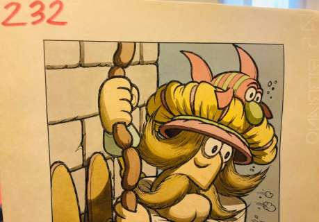 Benito Jacovitti | Jacovitti - "Il Salgarone" illustrazione originale pag.232 retrocolorata cm. 25x35 - Page volante | Catawiki