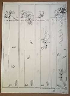 Gennaux, Serge - Gennaux, Serge - Planche originale - L‘Homme aux phylactère - (1978)