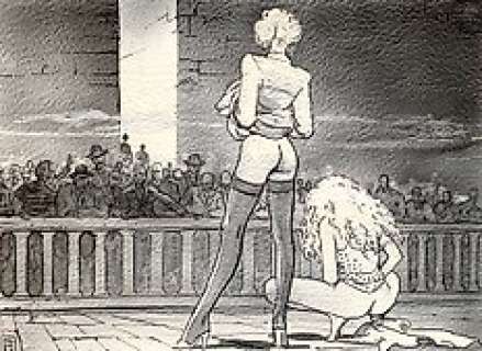 Milo Manara | Milo Manara, Il Gioco - Illustrazione originale grande formato per rivista Glamour - Firmata - Page volante - Exemplaire unique | Catawiki