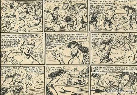 Página original de Purk, el hombre de piedra, de Manuel Gago.