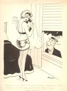 Lowell Hoppes - sexy lingerie babe - peeping tom gag / humorama 1963