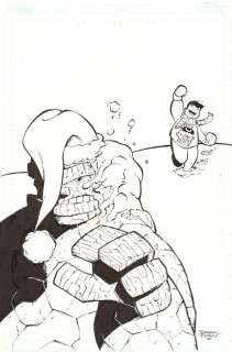 Derek Fridolfs - Santa Thing with Hulk Kid Sketch - 2004 Signed