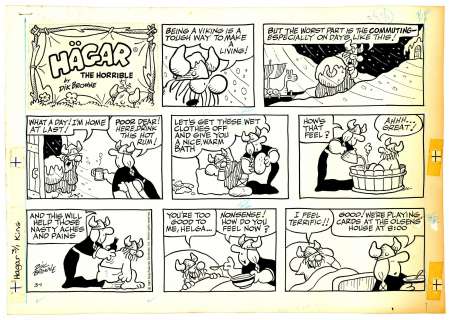 Dik Browne - Browne - HAGAR THE HORRIBLE Sunday Page (3/1/1987)