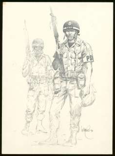 William Vance - Illustration originale, La garde de Peralta, réalisée pour le tirage de luxe  - El Cascador - XIII