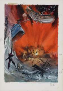 Follet, René | Au cÂœur des grandes catastrophes. Gouache originale pour la | Coutau Bégarie