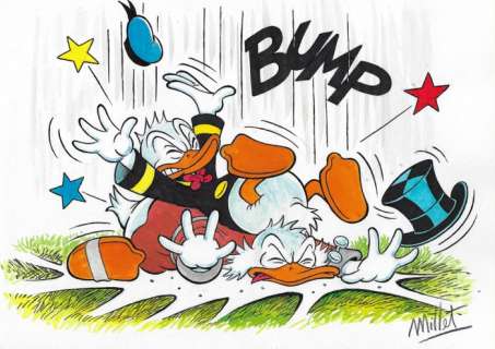 Millet | Scrooge McDuck & Donald Duck - Millet - Original Drawing | Catawiki