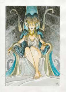 Giulio De Vita - Illustration originale - Freyja : Reine des Walkyries - Les Mondes de Thorgal - Kriss de Valnor