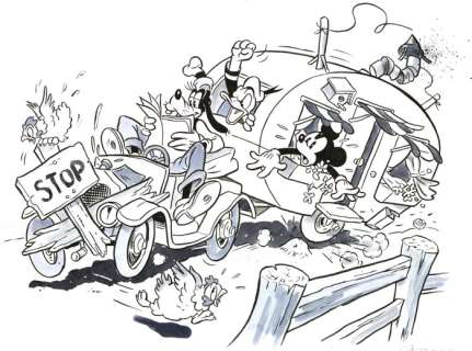 Tony Fernandez, Disney Artist | Mickey, Donald & Pluto - Original Watercolor - Tony Fernandez | Catawiki