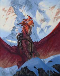 Milivoj Ceran - dragon rider in the mountains incredible painting - 2014 signed