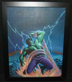 Bob Larkin - Incredible hulk painted art book cover - signed