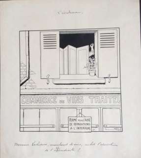 Rabier, Benjamin | Rabier, Benjamin - Dessin original - L’Écriteau - (1910) | Catawiki