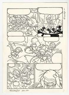 Andrea Freccero - Star Wars, Paperino - Andrea Freccero - tavola originale firmata - Page volante - Exemplaire unique - (2015)