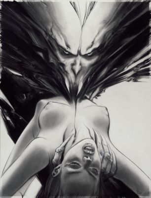 Philippe Druillet - Dimitri Avramoglou – Dessin original publié en page 492 de Druillet-Vampires