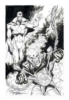 Vision and Ghost Rider Sketch by Ron Williams | mycomicshop.com
