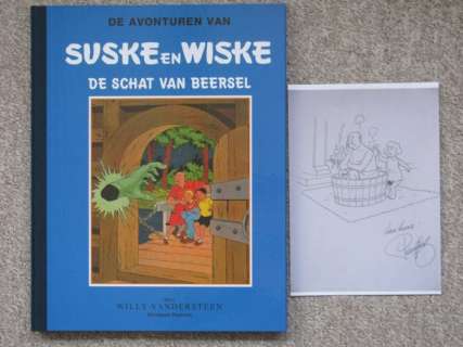 Willy Vandersteen / Paul Geerts | Suske en Wiske - De Schat van Beersel - Grootformaat album met pentekening door Paul Geerts - Cartonné - EO - (2014) | Catawiki