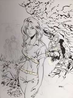 Meynet, Félix | Meynet, Félix - Dessin original - Action en pleine jungle | Catawiki