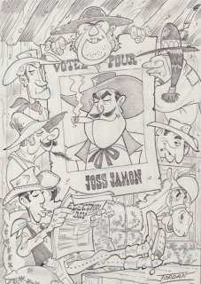 Jordan, Julian | Jordan, Julian - Original drawing - Lucky Luke and Joss Jamon | Catawiki