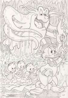 Julian Jordan | Julian Jordan - Ducktales - Scrooge McDuck - The Sea Monster - Size: 30 x 21 cm. A4 | Catawiki