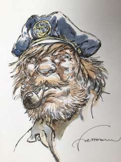 Hermann | Hermann - Dessin original couleur - Barney Jordan | Catawiki