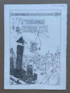 Marchand, Bruno | Marchand, Bruno - Crayonné original - Hommage Ã  Spirou et Fantasio - L’Escadrille insolite - (2002) | Catawiki