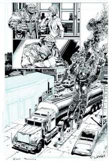 Chris Weston - Fantastic Four: First Family #5 P 3 Semi-Splash (The Thing, Invisible Woman, Human Torch!) 2006