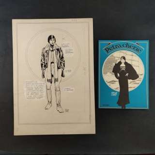 Attilio Micheluzzi | Petra Chérie - Attilio Micheluzzi - Illustrazione Originale "Ritratto di Petra de Karlowitz" + Volume - Page volante - Exemplaire unique - (1980) | Catawiki