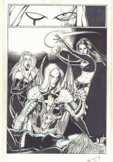 Tim Seeley - hellion #3 p. 22 - dead dog comics - babes vs. Villain splash - signed