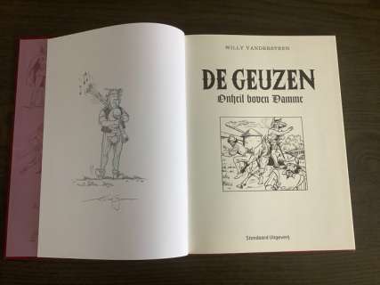 Eugeen Goossens / Vandersteen + Studio | De Geuzen 6 - Auteursexemplaar - Onheil boven Damme - Luxe - groot formaat + Opdrachttekening Goossens - Cartonné - EO - (2011) | Catawiki