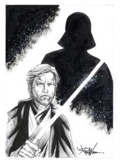 Obi-Wan Kenobi and Darth Vader Sketch by Ron Williams | mycomicshop.com