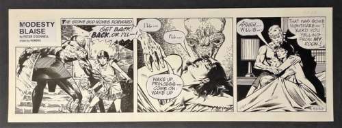 Enrique Romero | Modesty Blaise #9332 - Enrique Romero - striscia originale giornaliera - Page volante - Exemplaire unique | Catawiki