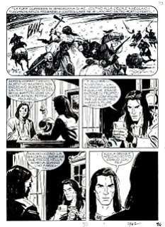 Stefano Biglia | Magico Vento n. 77 - Stefano Biglia 4x Tavola Originale "Pioggia-in-faccia" - Page volante - Exemplaire unique - (2003) | Catawiki