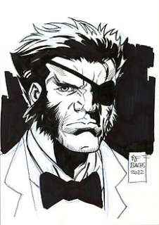 Ramon Bachs, official Marvel artist - Nick Fury [Avengers] - Original drawing by Ramon Bachs - Signed - Marvel Artist